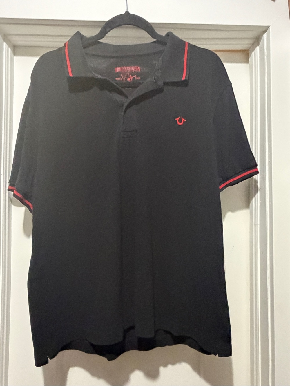 True Religion Black Polo with Red Accents